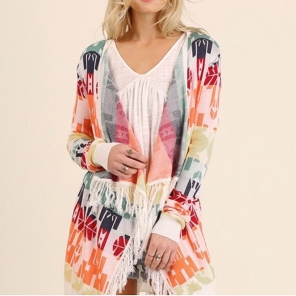 LAST ONE!!☝🏼rainbow 🌈 geometric Cardigan❤️🧡💛💚 - Picture 3 of 6